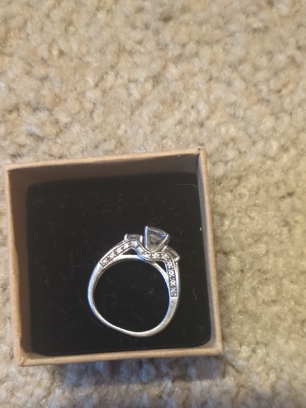 Sterling-Color Cubic Zirconia Halo Ring in Silver